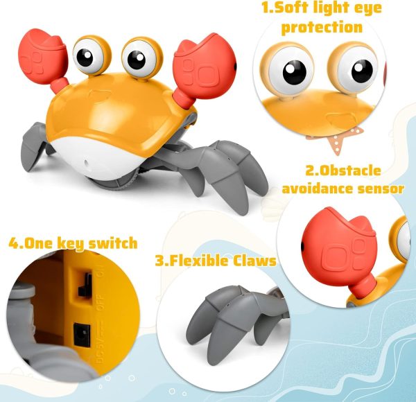Rechargeable Crawling Crab Toy For Babies