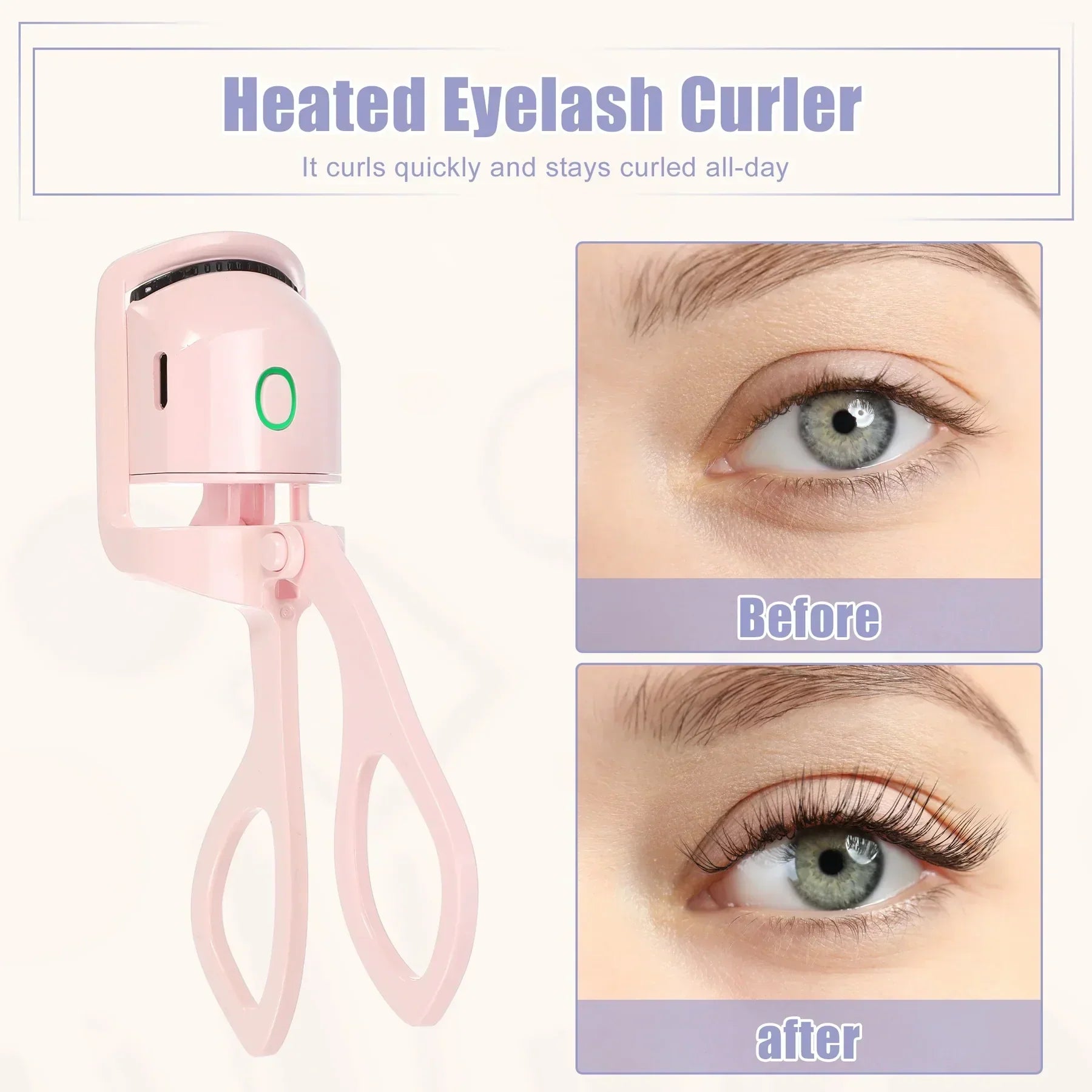 Automatic Eyelash Curler | Electric Eyelash Curler, Eye Beauty Makeup Tools, Long Lasting Curling