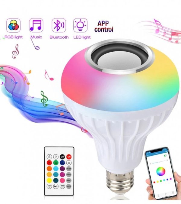 Led Light Bulb With Built-in Bluetooth Speaker + Remote