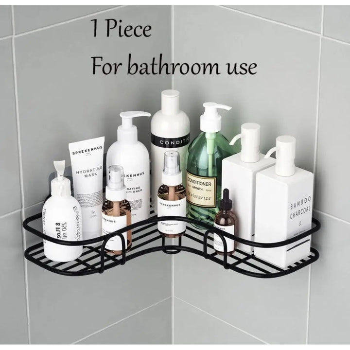 Wrought Iron Corner Shelf for Bathroom & Kitchen Storage.