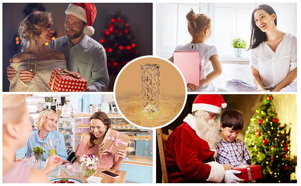 16 Colors Diamond Rose Crystal Touch Lamp Usb Rechargeable